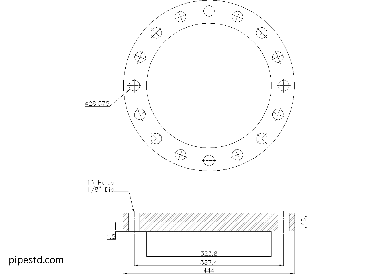 Blind Flange 10 Inch Class 300 Dimensions, Weight and Bolt Size