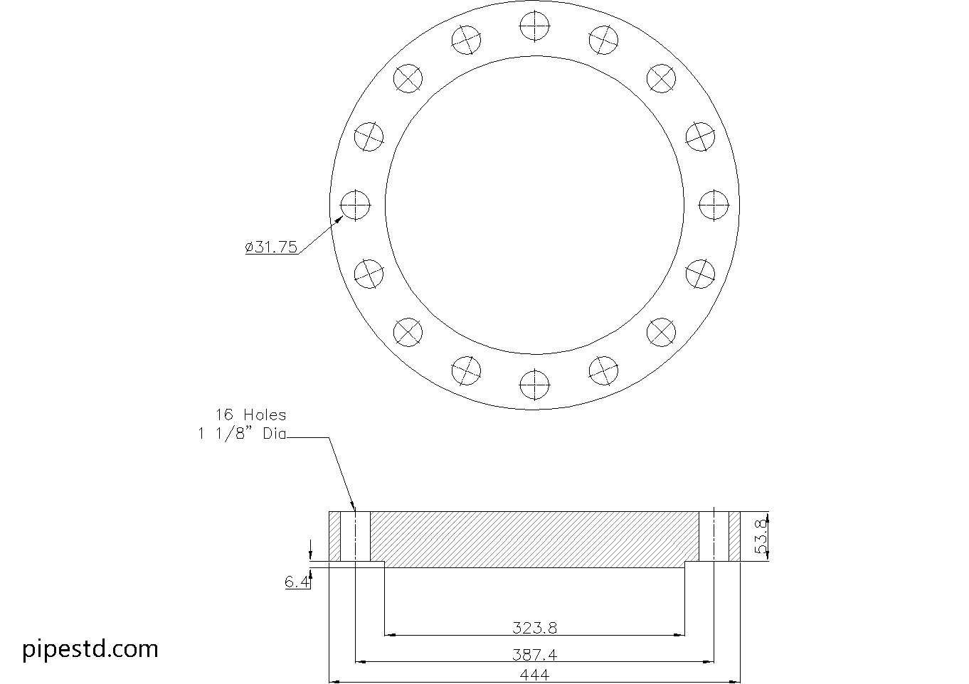 Blind Flange 10 Inch Class 400 Dimensions, Weight and Bolt Size
