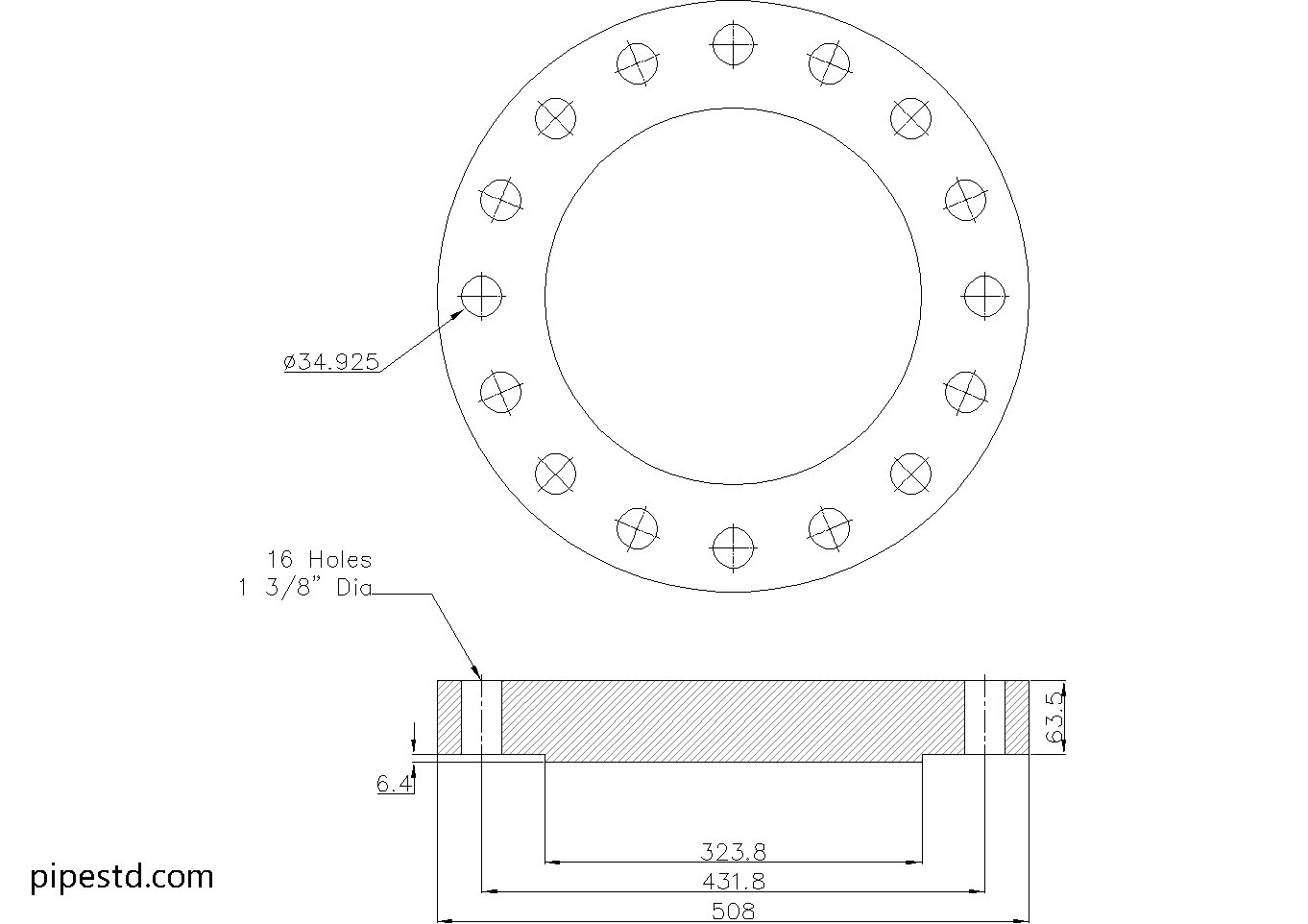 Blind Flange 10 Inch Class 600 Dimensions, Weight and Bolt Size