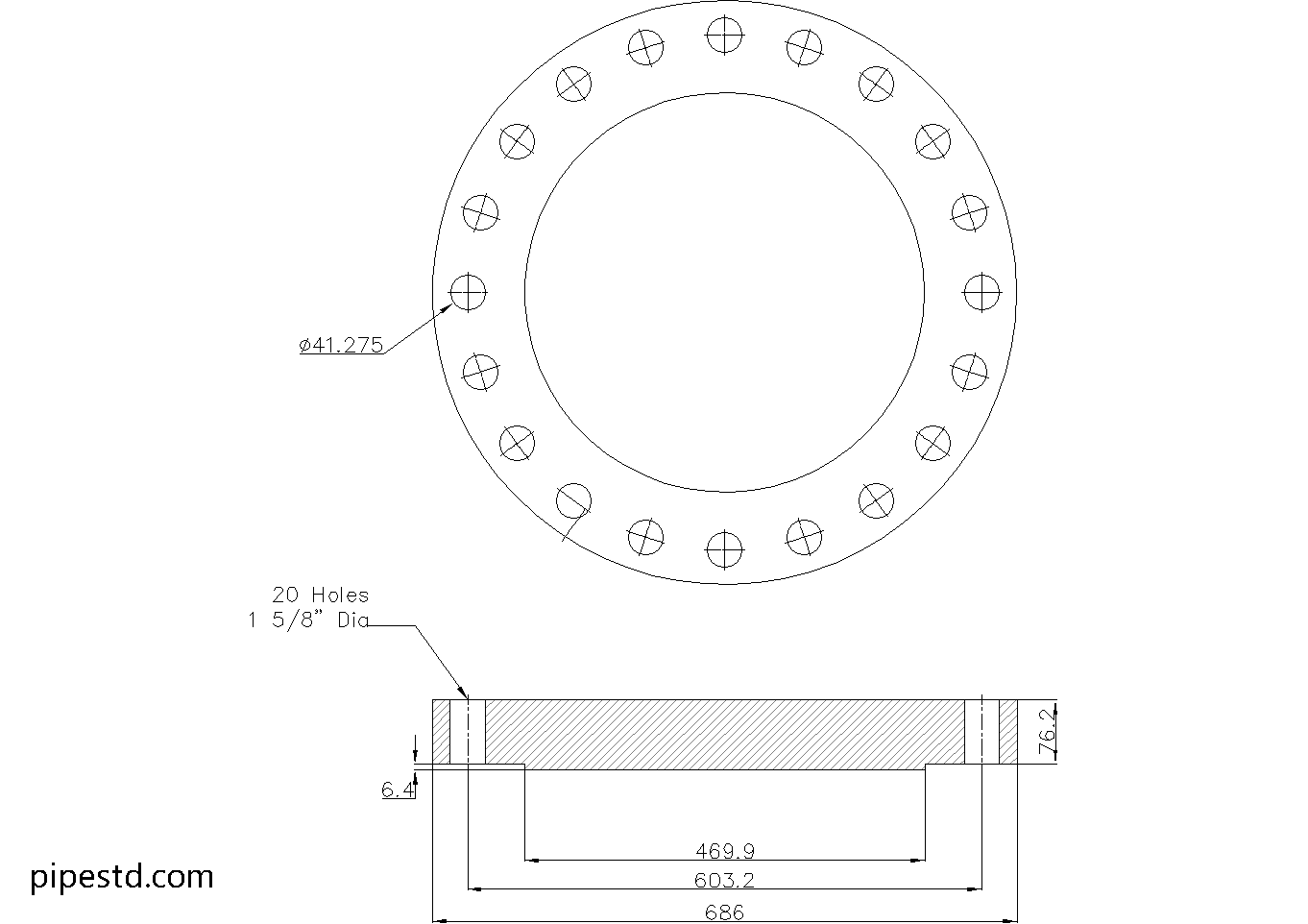 Blind Flange 16 Inch Class 600 Dimensions, Weight and Bolt Size