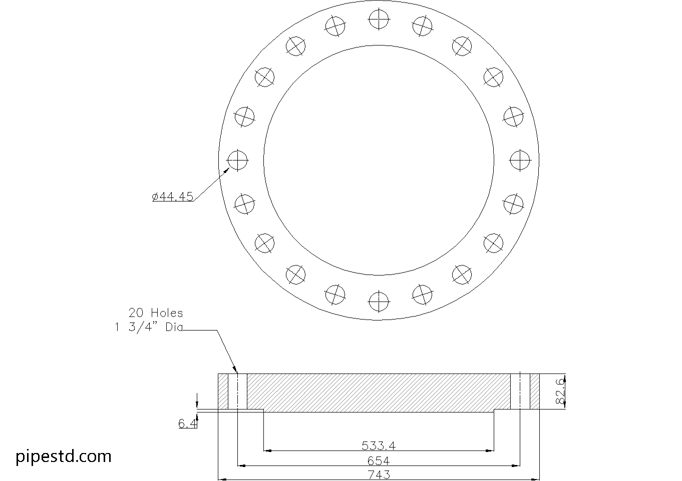Blind Flange 18 Inch Class 600 Dimensions, Weight and Bolt Size