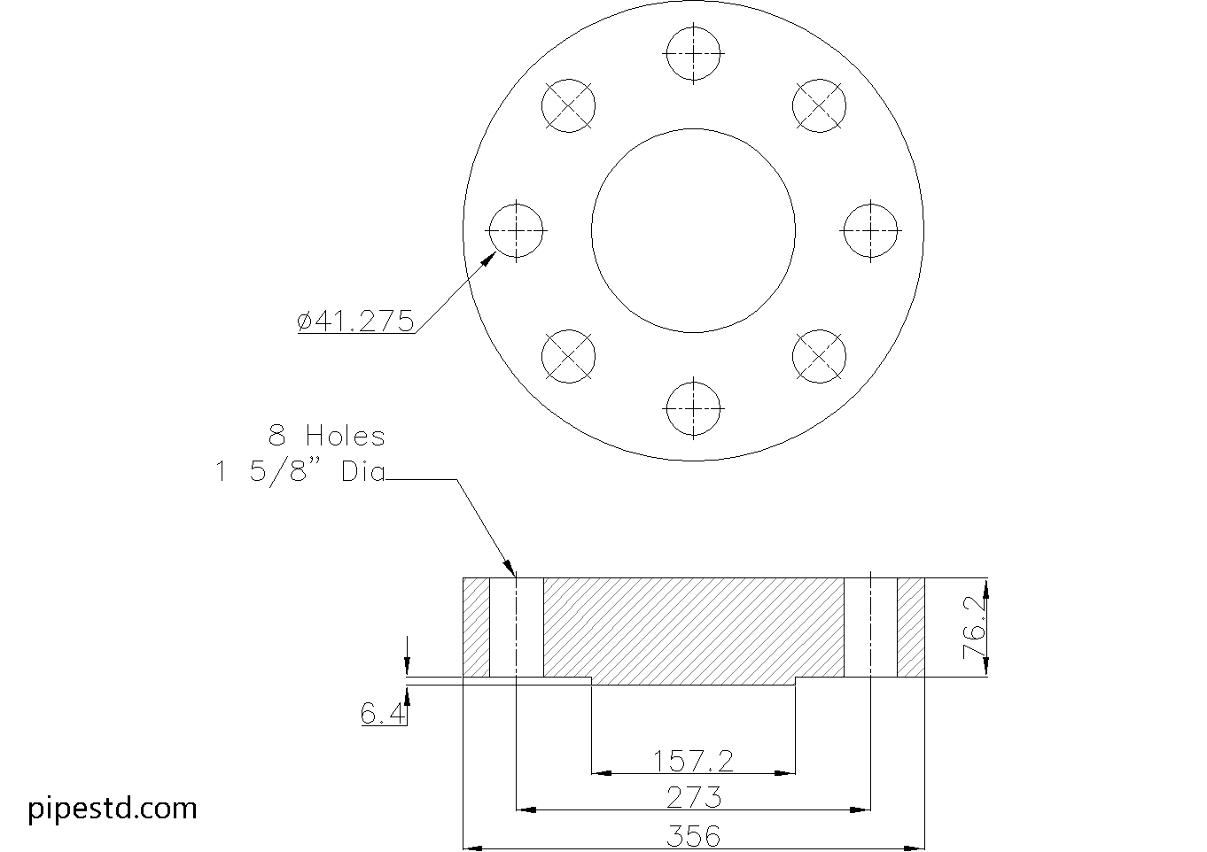 Blind Flange 4 Inch Class 2500 Dimensions, Weight and Bolt Size