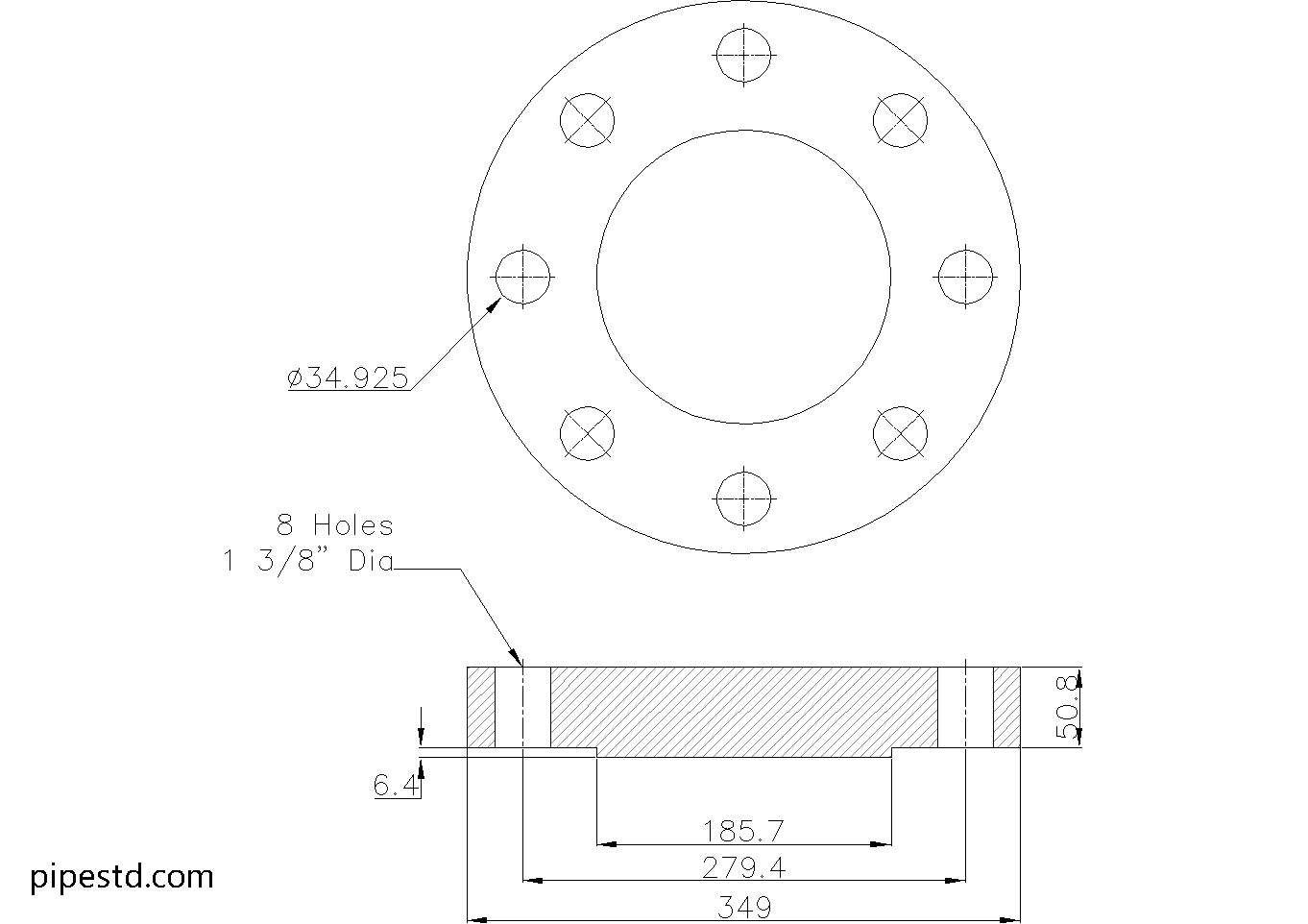Blind Flange 5 Inch Class 900 Dimensions, Weight and Bolt Size
