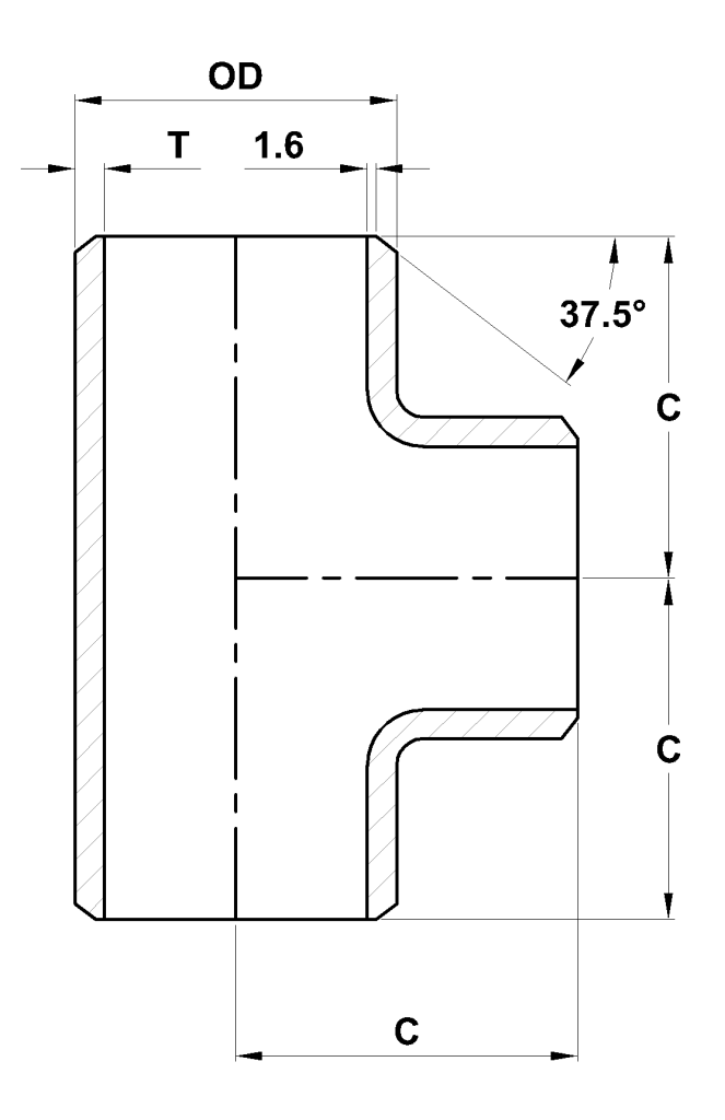 Equal Tee Dimension Guide