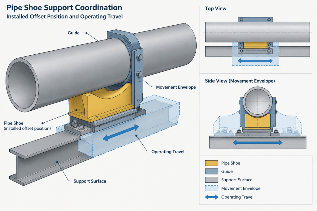 Cold Position vs. Hot Position in Piping CAD: How to Document Thermal Movement Clearly engineering illustration