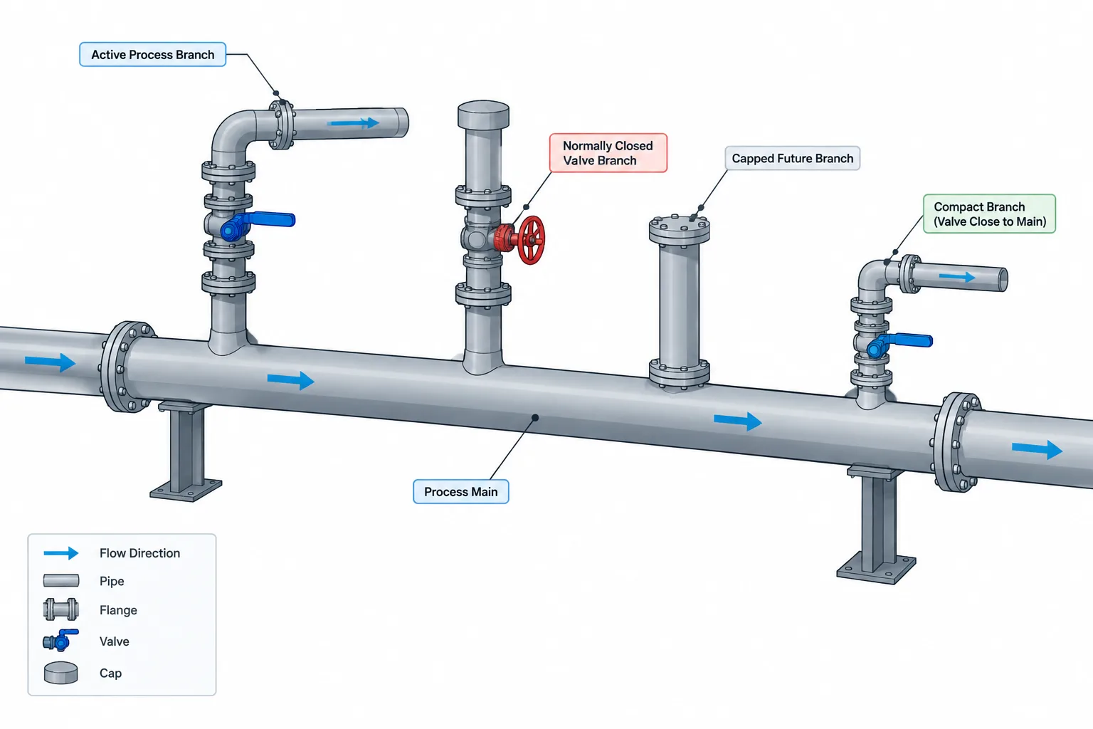 Dead Legs in Piping Layout: How to Identify, Measure, and Document Stagnant Branches