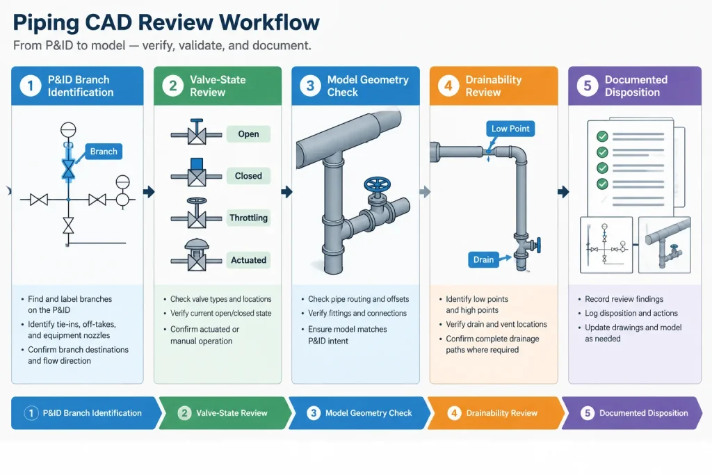 Dead Legs in Piping Layout: How to Identify, Measure, and Document Stagnant Branches piping engineering illustration