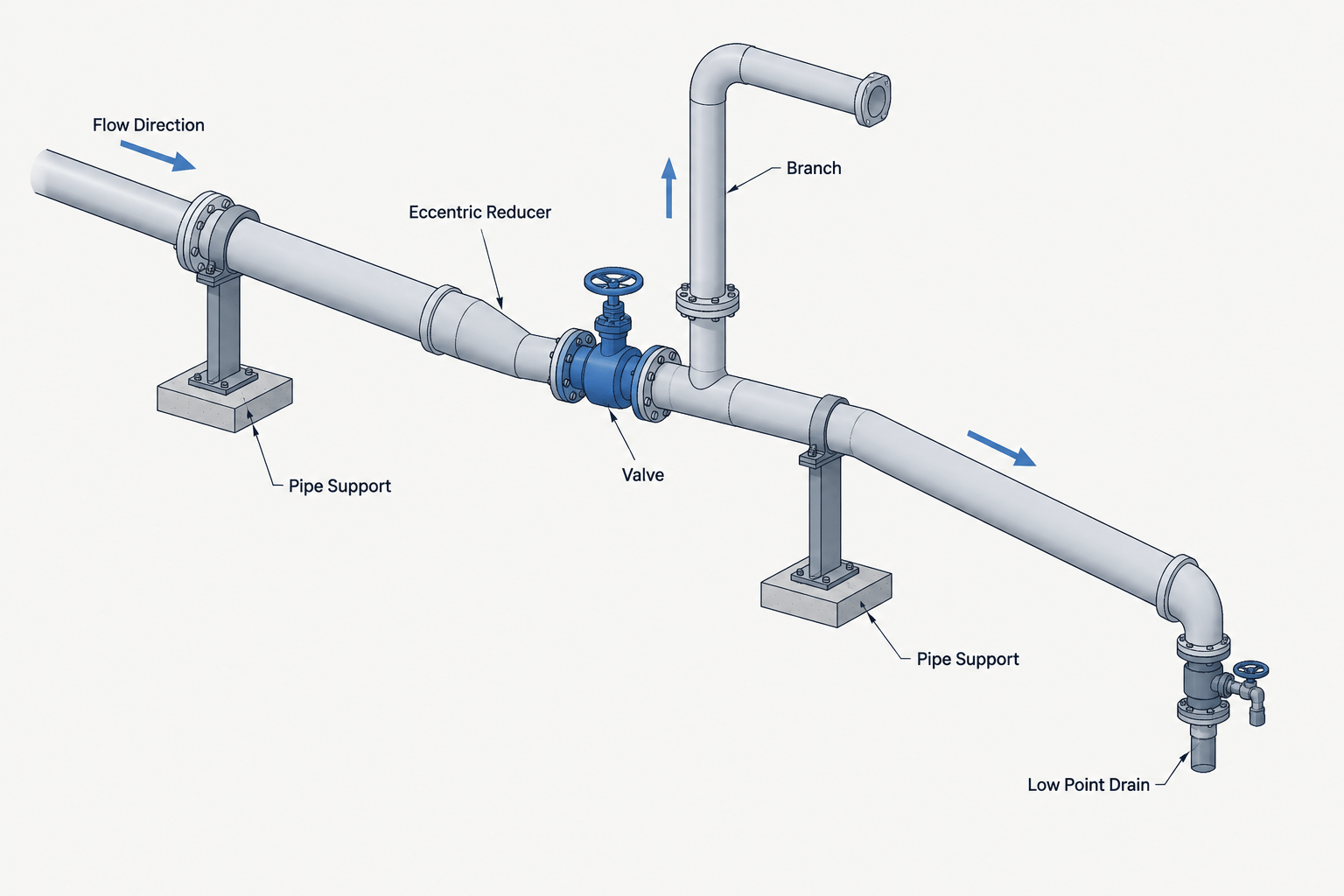 Drainable Piping Layout in CAD: How to Find and Prevent Liquid Pockets