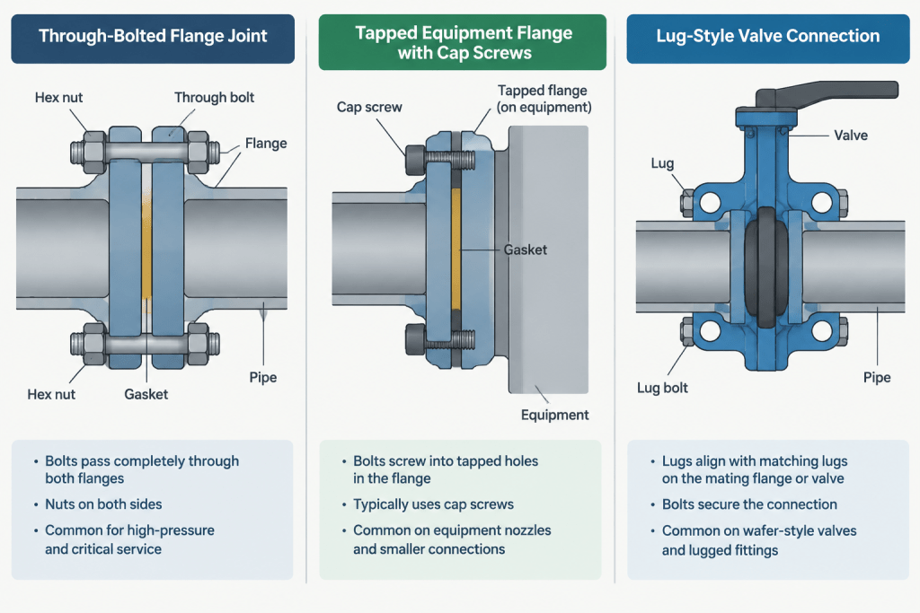 Flange Bolt Length in CAD: How to Build and Check the Joint Stack-Up engineering illustration