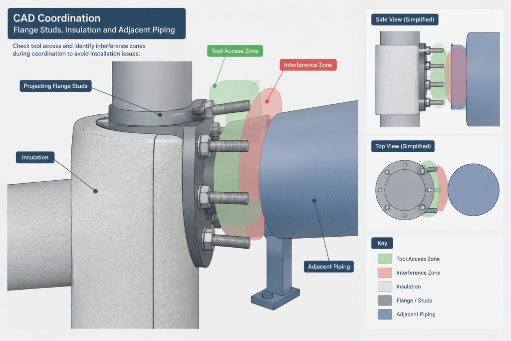 Flange Bolt Length in CAD: How to Build and Check the Joint Stack-Up engineering illustration