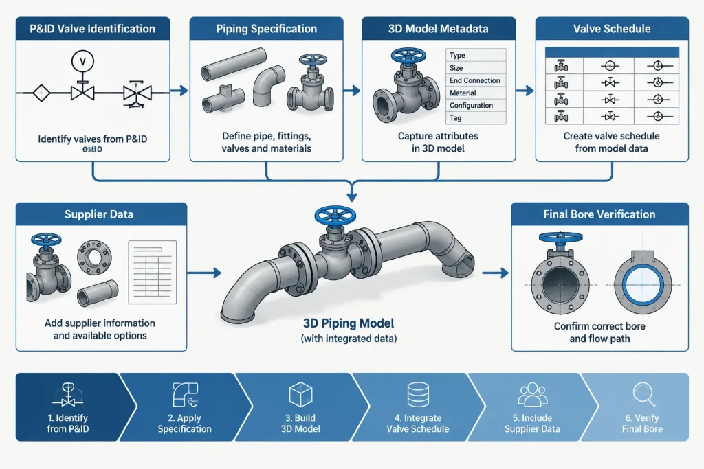 Full-Port vs. Reduced-Port Valves: Bore Terminology, Selection, and CAD Documentation piping engineering illustration