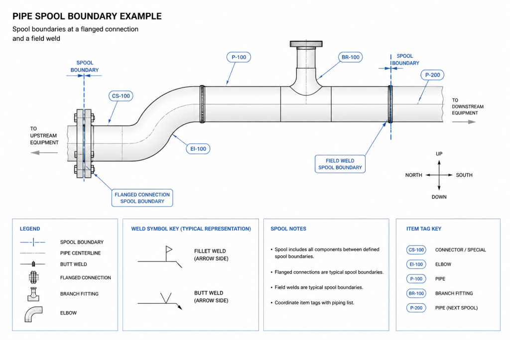 How to Create a Pipe Spool Drawing from a Piping Isometric engineering illustration