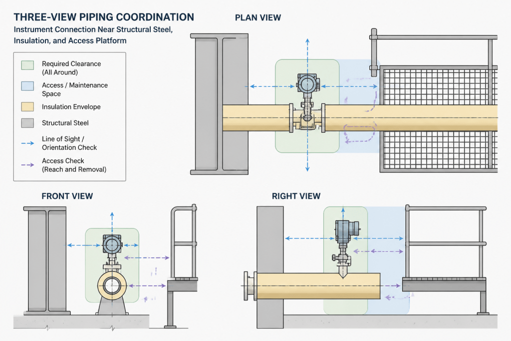 How to Detail Instrument Connections and Small-Bore Piping in CAD engineering illustration