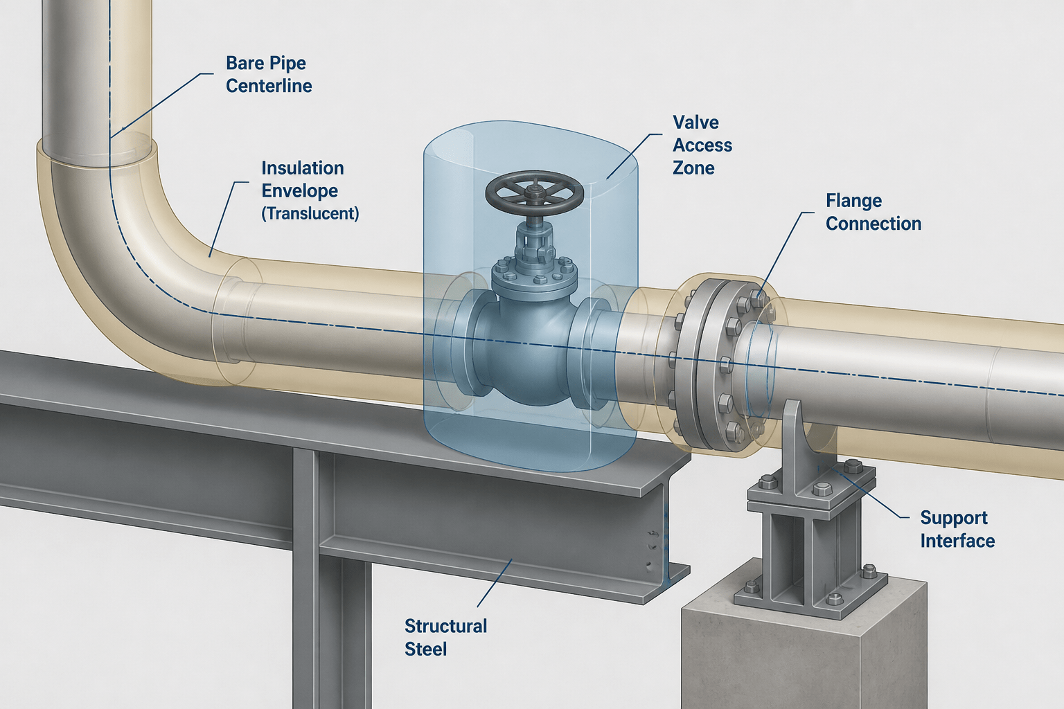 How to Detail Insulated Piping in CAD: Clearances, Breaks, and Support Interfaces