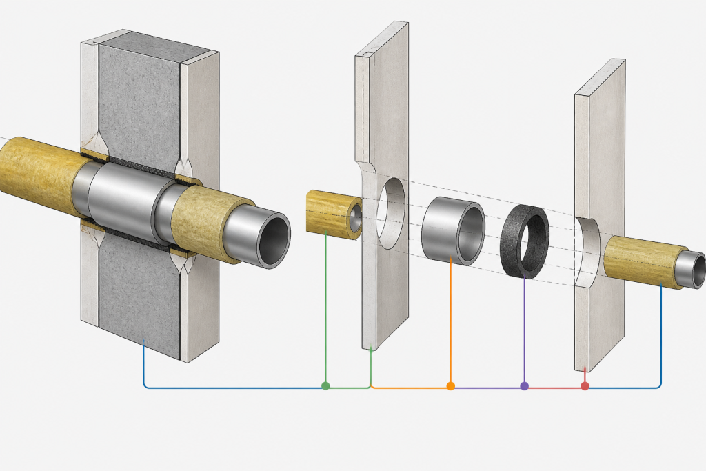 How to Detail Pipe Penetrations Through Walls and Floors in CAD engineering illustration
