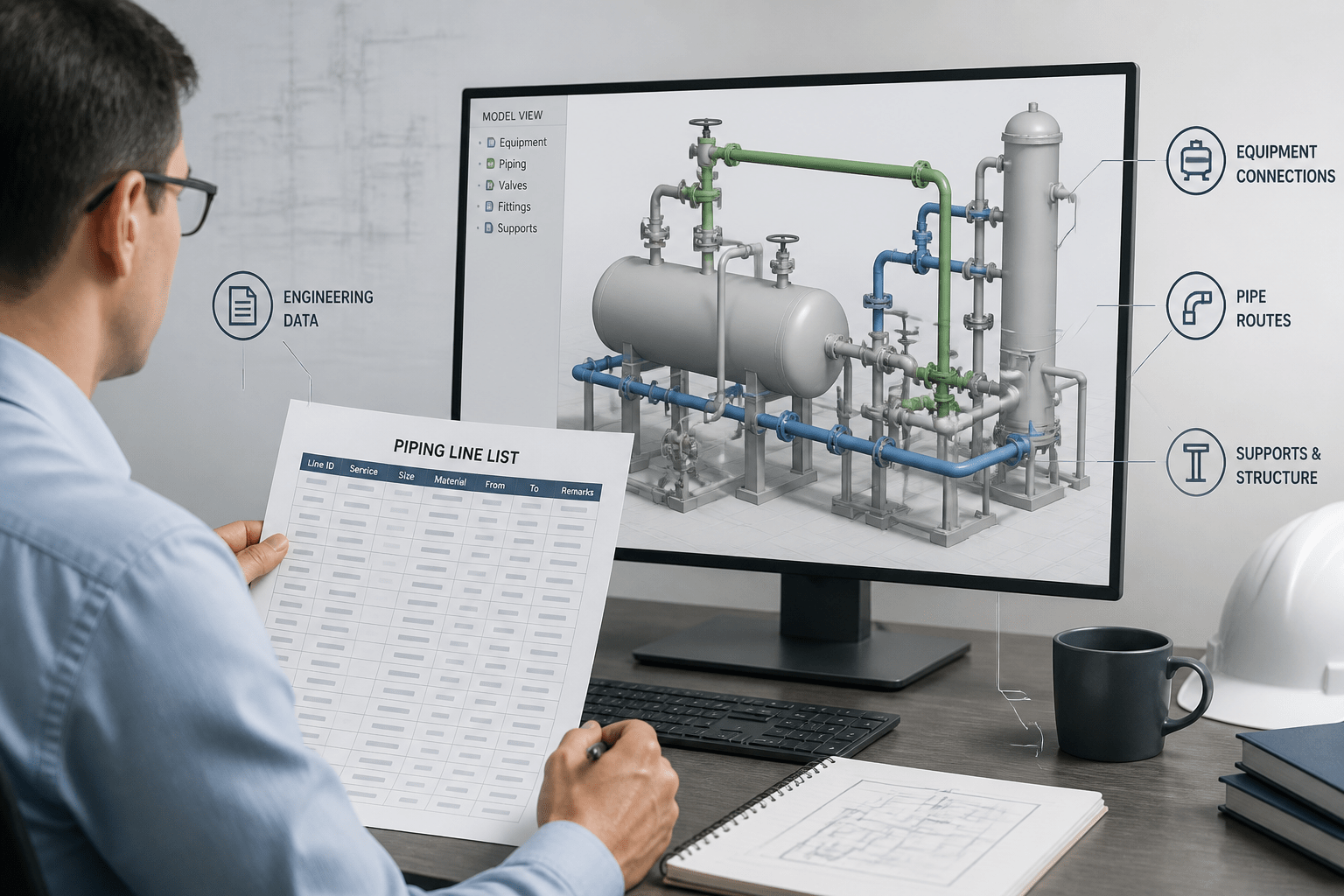 How to Read a Piping Line List Before CAD Modeling