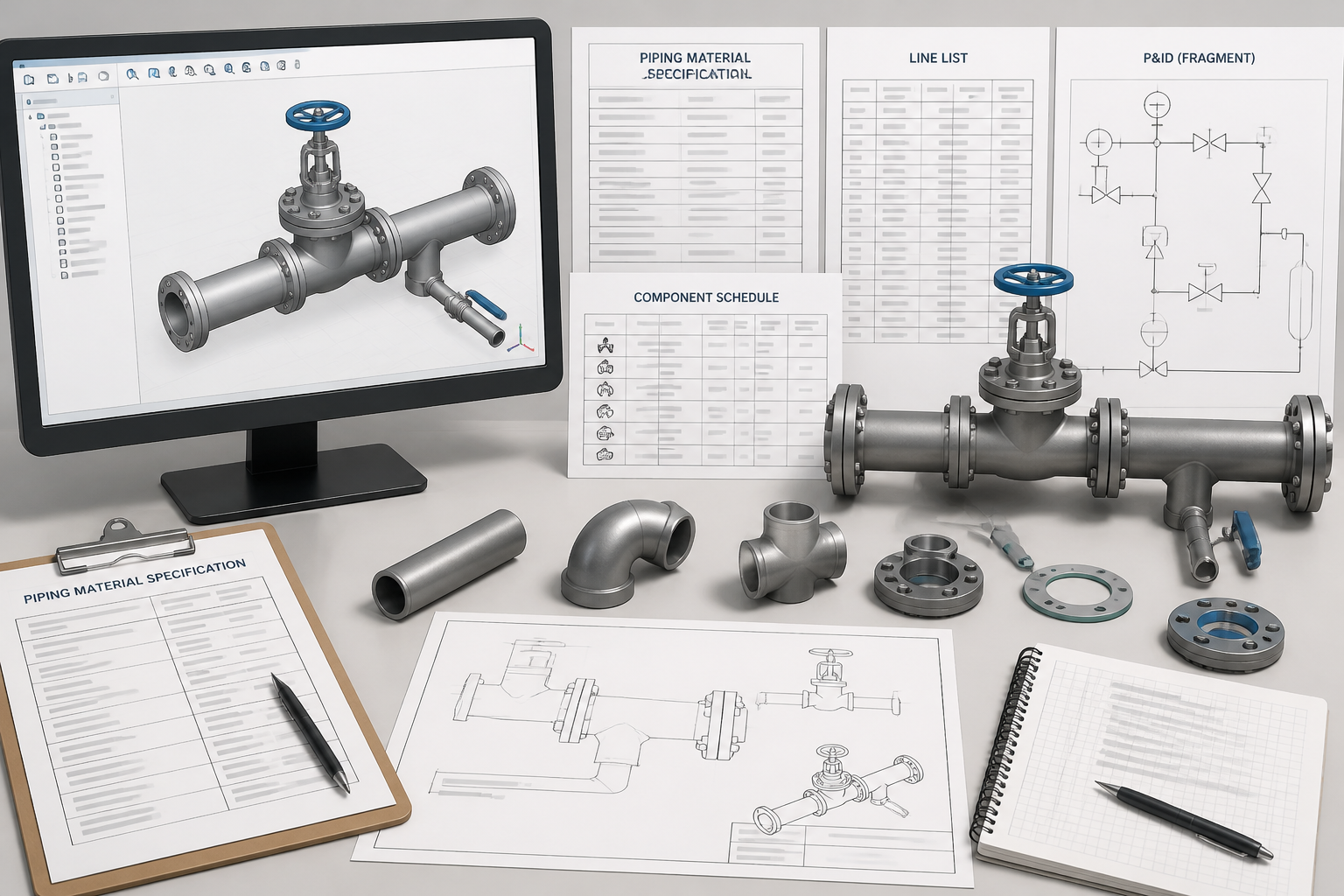 How to Read a Piping Material Specification Before Drafting in CAD