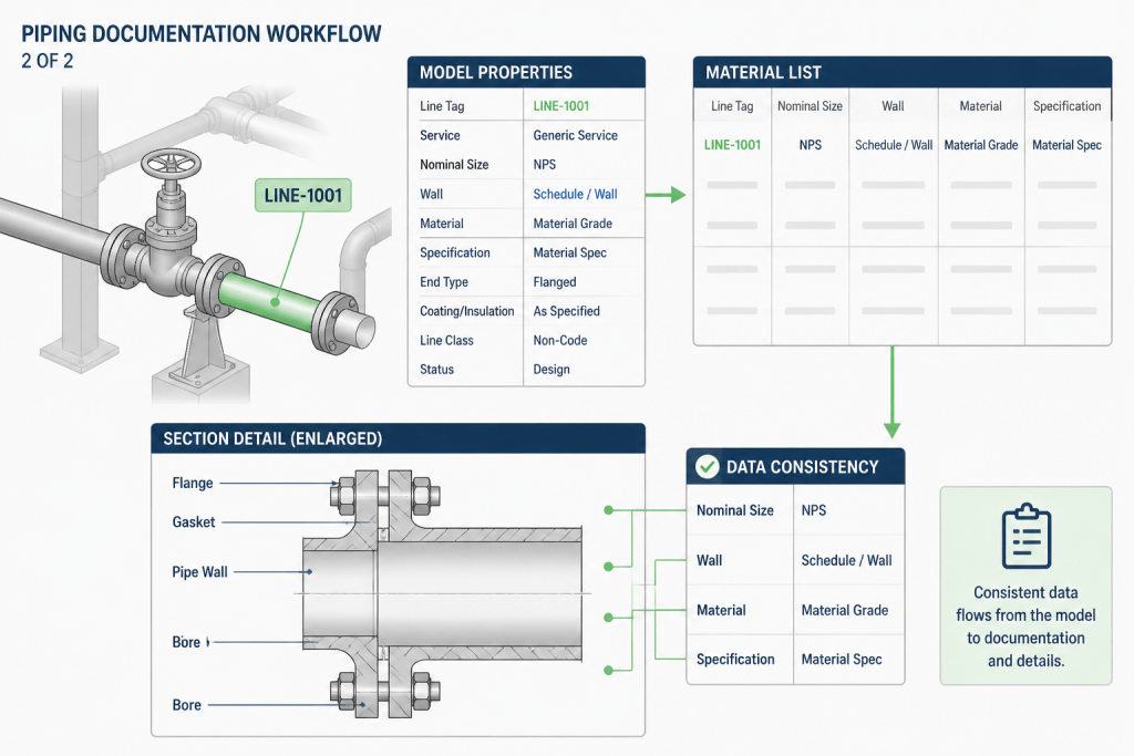 How to Represent Pipe Wall Thickness and Corrosion Allowance in CAD engineering illustration