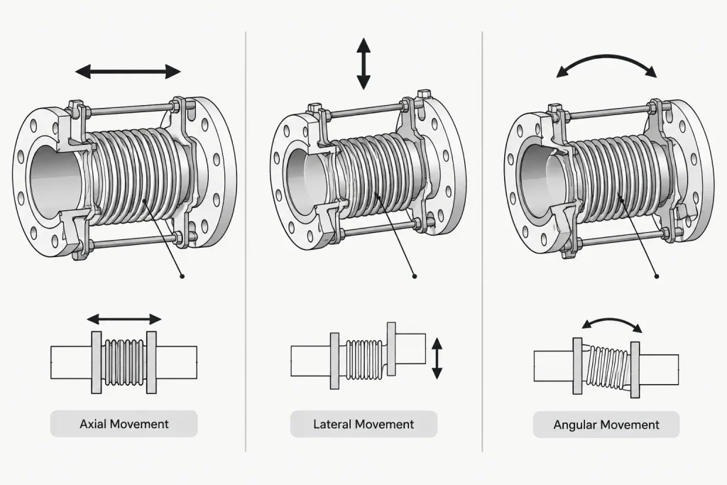 Metal Bellows Expansion Joints in Piping CAD: Movement, Restraint, and Installation Control piping engineering illustration