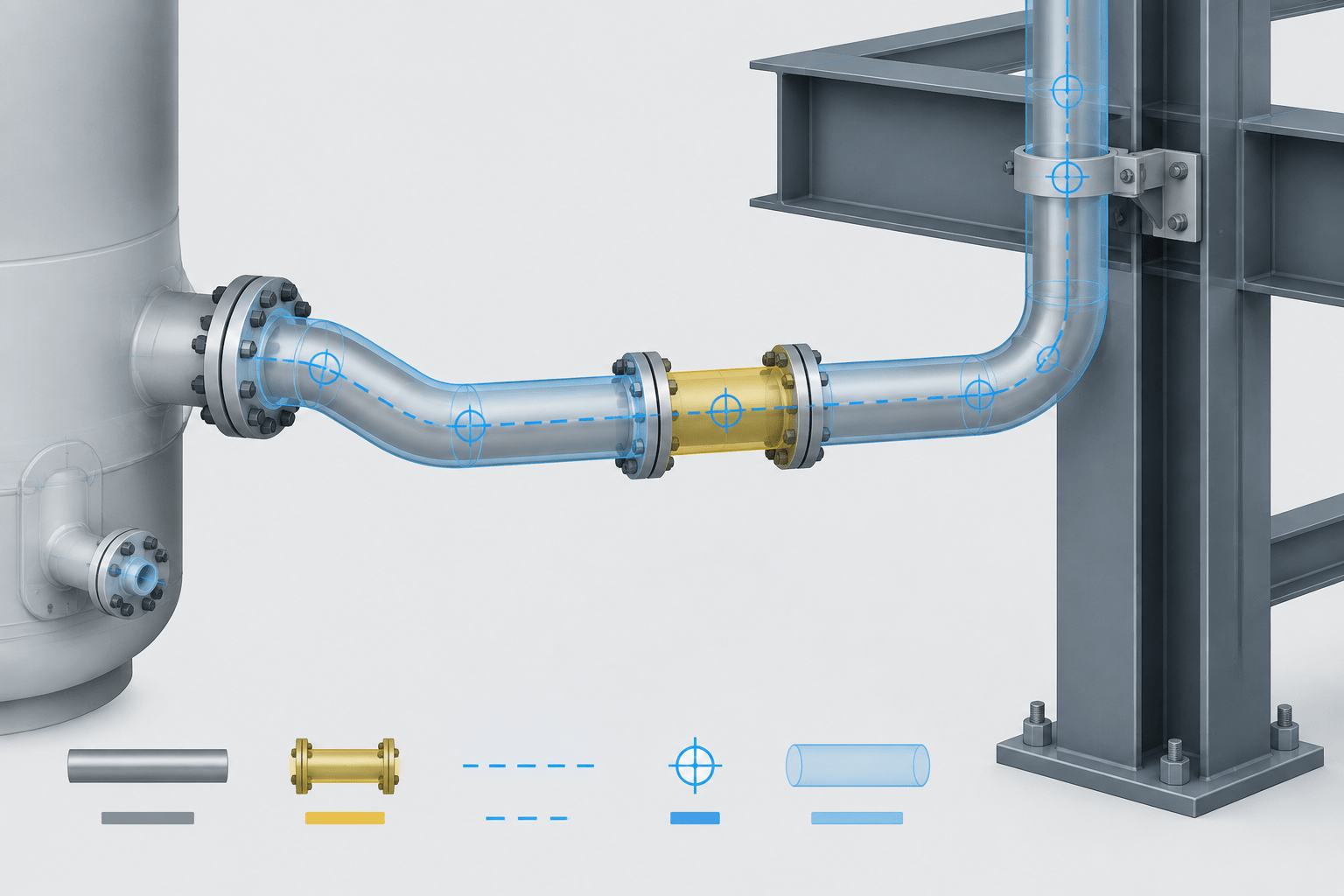 Nominal Geometry vs. Fabrication Tolerance in Piping CAD: A Practical Detailing Guide engineering illustration