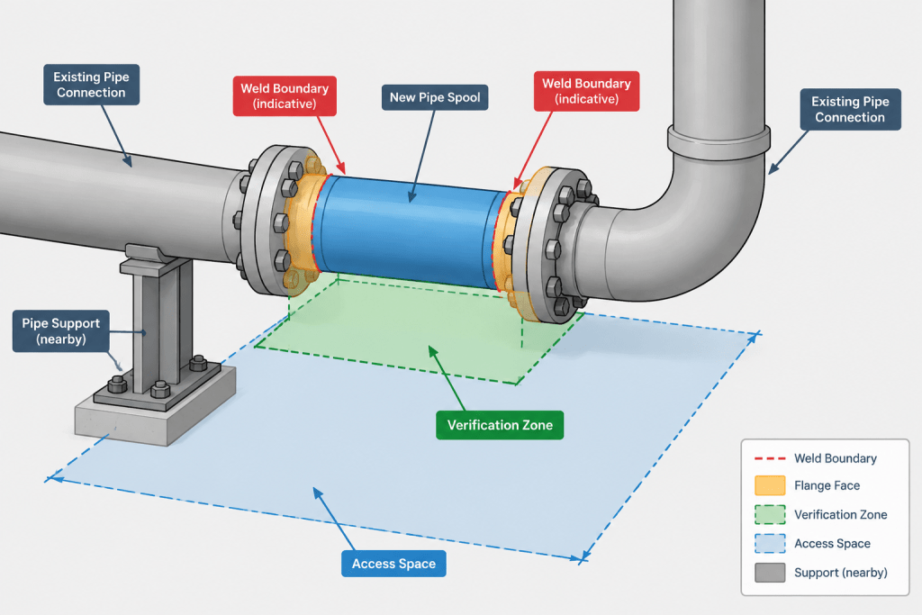 Nominal Geometry vs. Fabrication Tolerance in Piping CAD: A Practical Detailing Guide engineering illustration