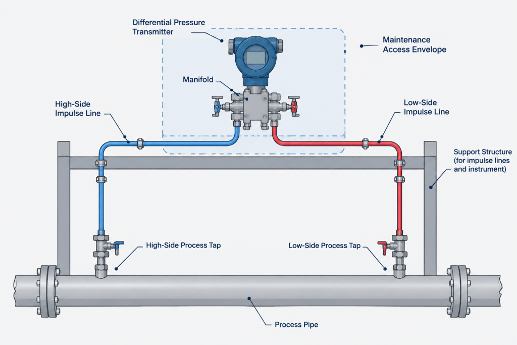 Orifice Flanges and Meter Runs in Piping CAD: A Practical Layout and Detailing Guide piping engineering illustration