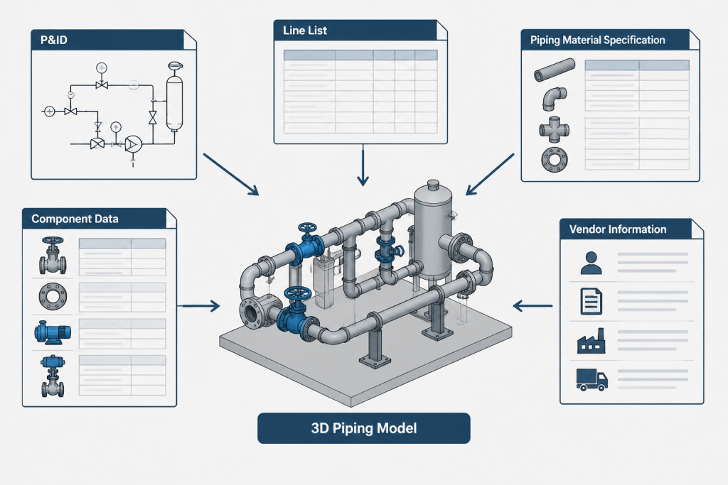 P&ID Symbols vs. 3D Piping Components: How to Translate Process Intent into CAD piping engineering illustration