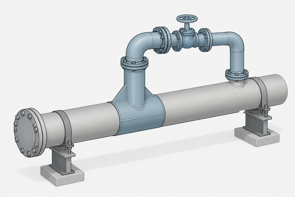Pipe Branch Reinforcement Pads in CAD: A Practical Detailing and Review Guide engineering illustration