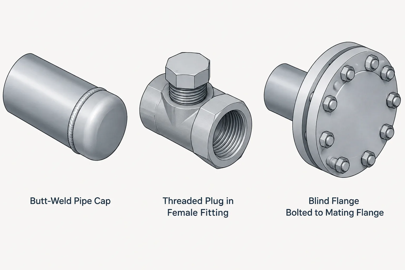 Pipe Caps, Plugs, and Blind Flanges: Choosing and Detailing a Piping Closure