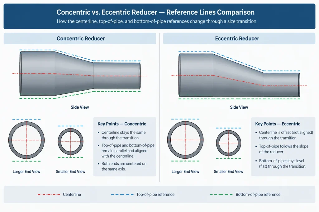 Pipe Elevation Notation in CAD: Centerline, BOP, TOP, and Invert Explained piping engineering illustration