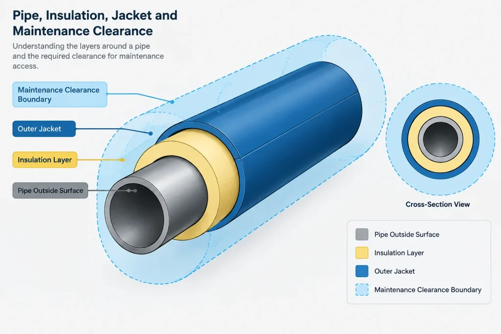 Pipe Insulation in CAD: Modeling the Outer Envelope, Thickness Changes, and Removable Covers piping engineering illustration