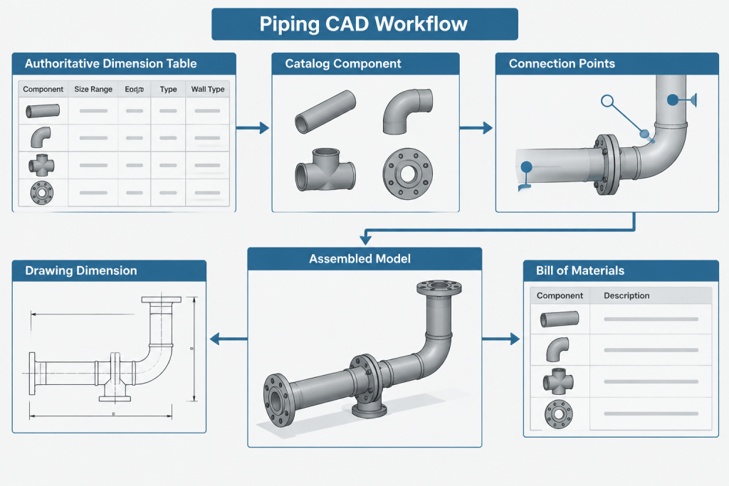 Pipe Nipple Lengths in CAD: How to Interpret End-to-End, Threaded, and Close Nipple Dimensions engineering illustration