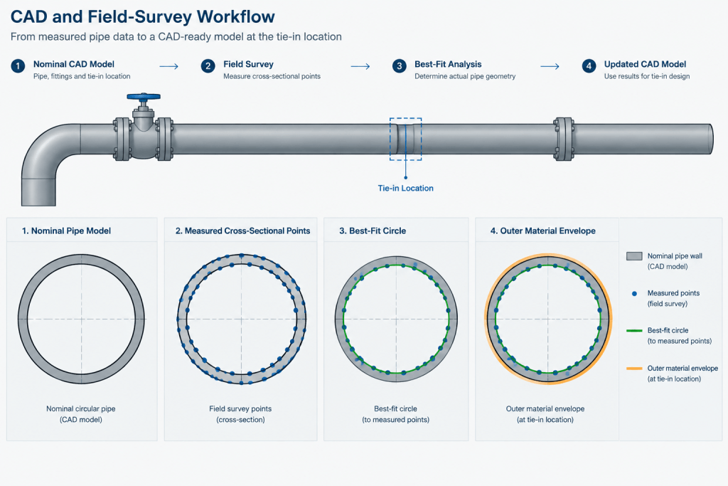 Pipe Ovality and Out-of-Roundness: What CAD Models Do Not Show piping engineering illustration