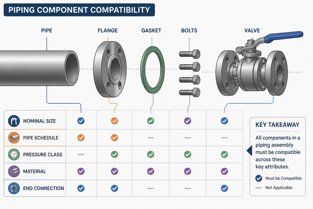 Pipe Schedule, Pressure Class, and Material Class in CAD: How to Keep the Data Consistent engineering illustration