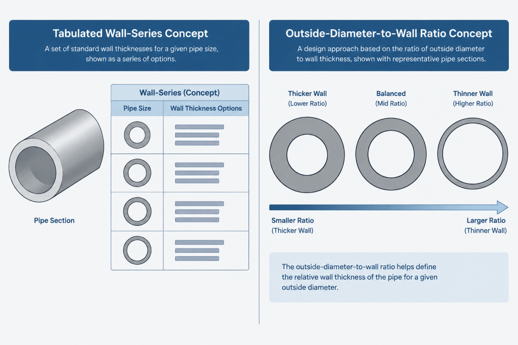 Pipe Schedule vs. SDR: How the Two Wall-Thickness Systems Differ piping engineering illustration