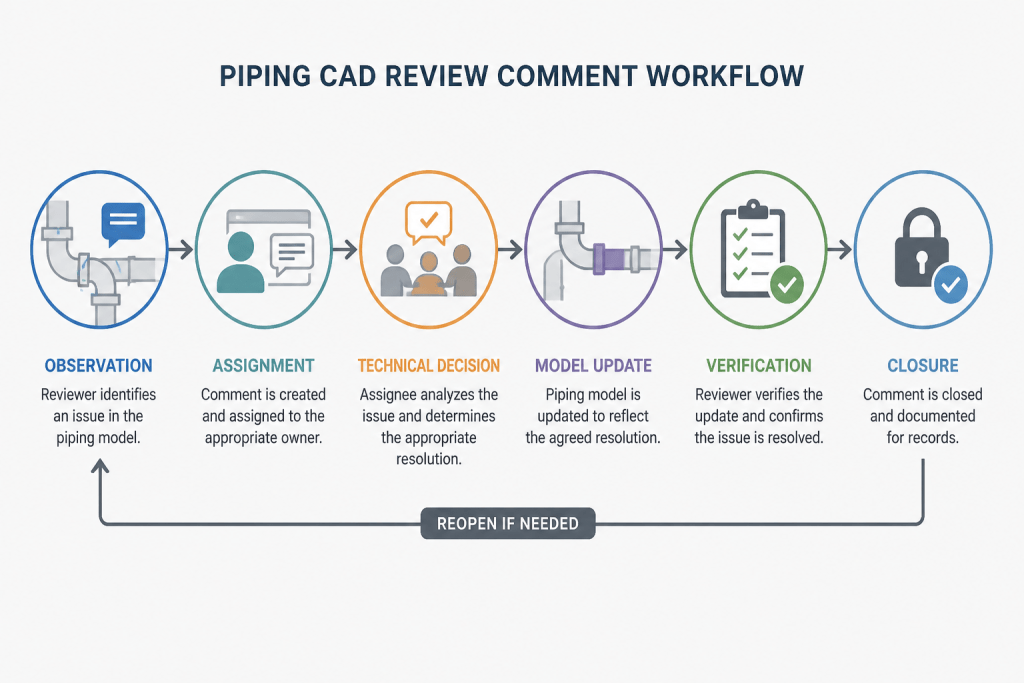 Piping CAD Design Review Comments: How to Classify, Resolve, and Close Markups engineering illustration