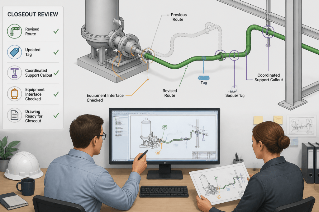 Piping CAD Design Review Comments: How to Classify, Resolve, and Close Markups engineering illustration