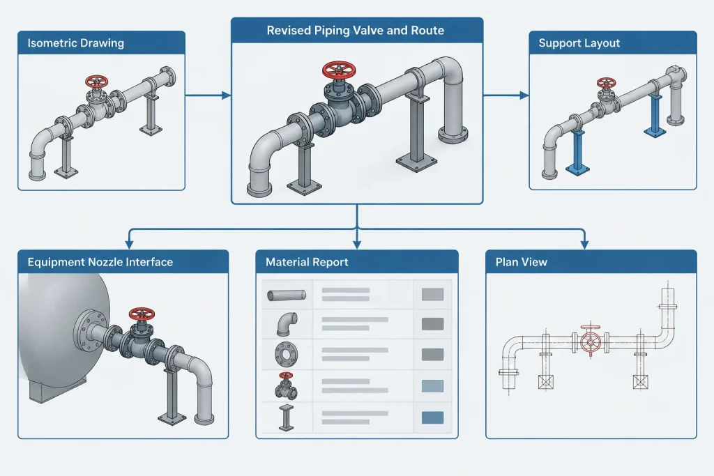Piping CAD Revision Control: How to Track Model, Drawing, and Data Changes piping engineering illustration