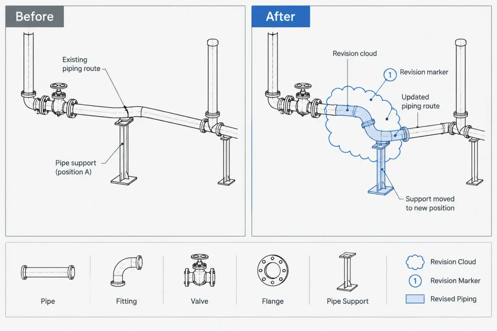 Piping CAD Revision Control: How to Track Model, Drawing, and Data Changes piping engineering illustration
