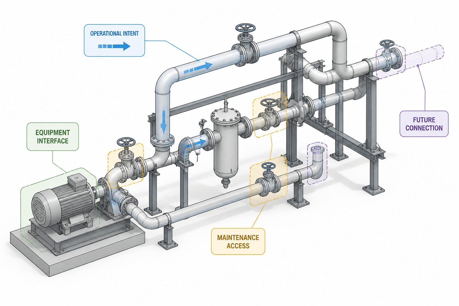 Piping Design Intent in CAD: How to Document Function Beyond Geometry