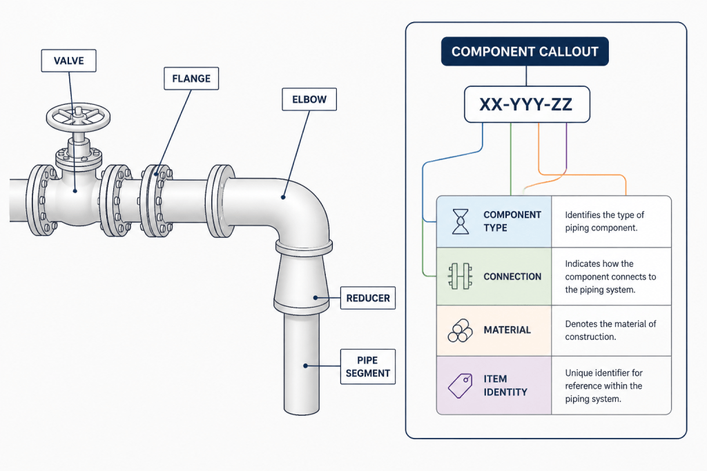 Piping Drawing Abbreviations and Callouts: How to Decode Common CAD Notes engineering illustration
