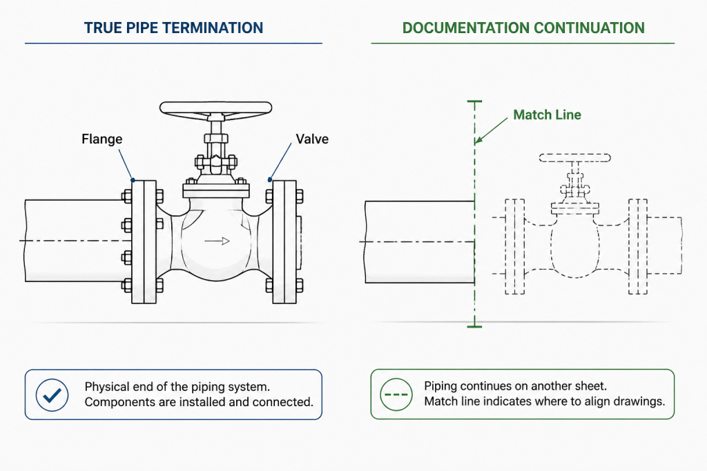 Piping Drawing Match Lines and Continuation Symbols: A Practical CAD Guide engineering illustration