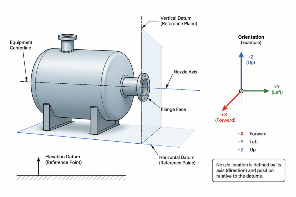 Piping Equipment Nozzle Orientation in CAD: A Practical Layout and Detailing Guide engineering illustration