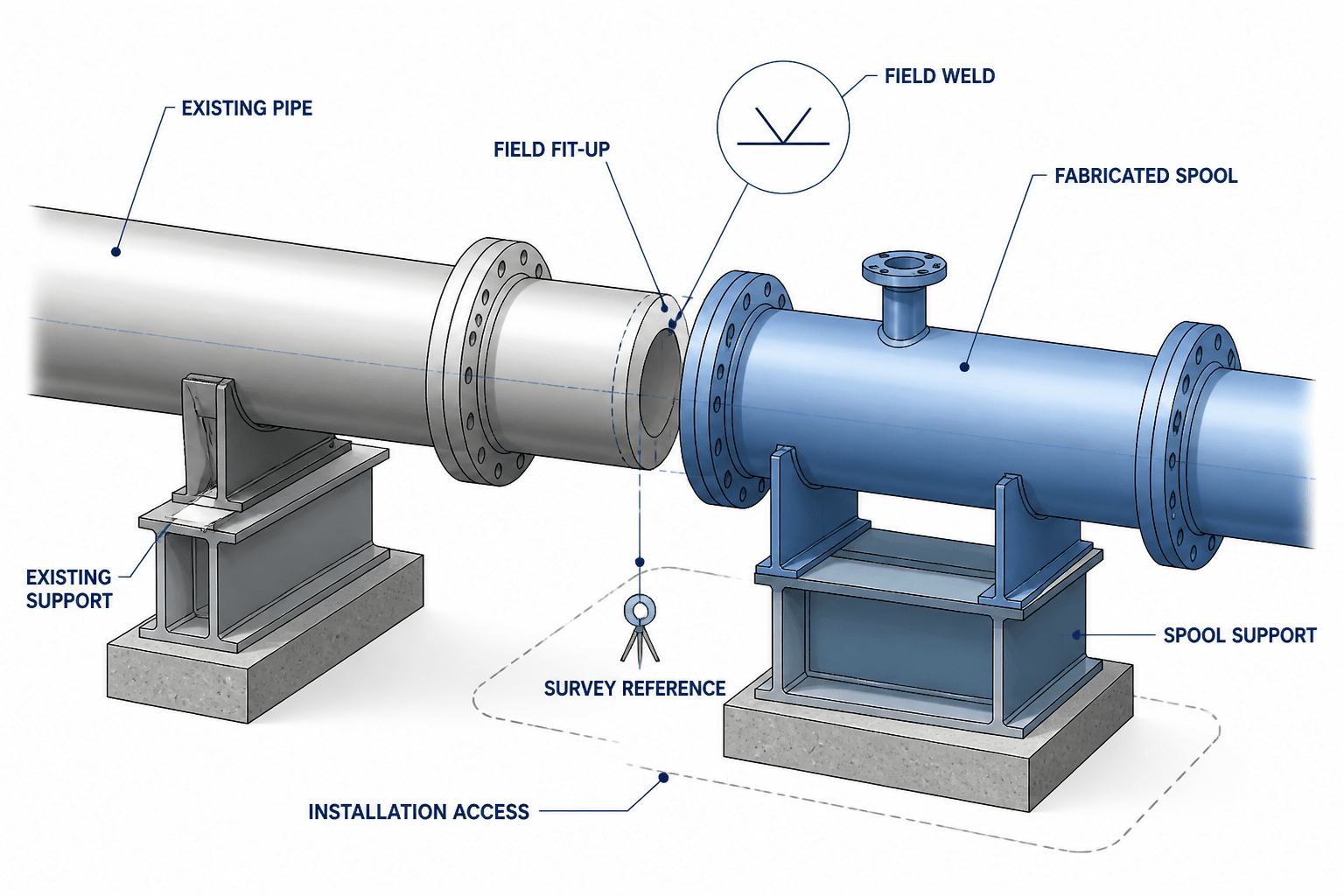 Piping Field Fit-Up Allowances in CAD: A Practical Coordination and Detailing Guide