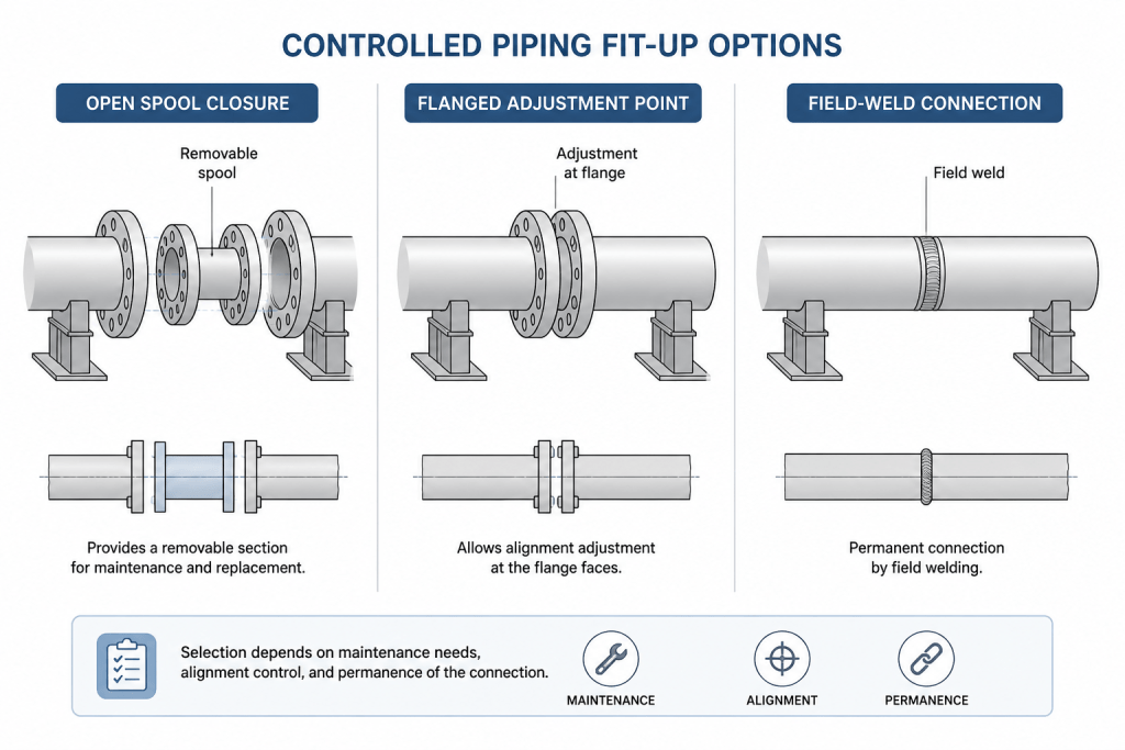 Piping Field Fit-Up Allowances in CAD: A Practical Coordination and Detailing Guide engineering illustration