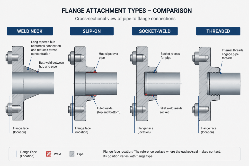 Piping Flange Types in CAD: How to Compare and Detail Common Connections engineering illustration