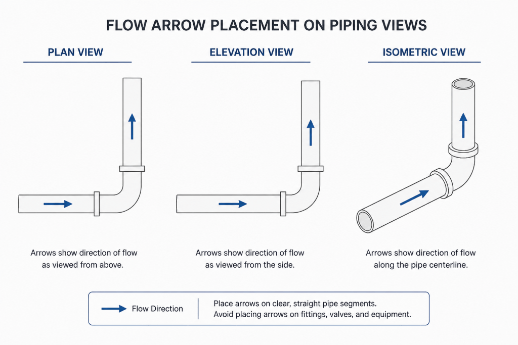 Piping Flow Direction Arrows in CAD: A Practical Drafting and Review Guide engineering illustration