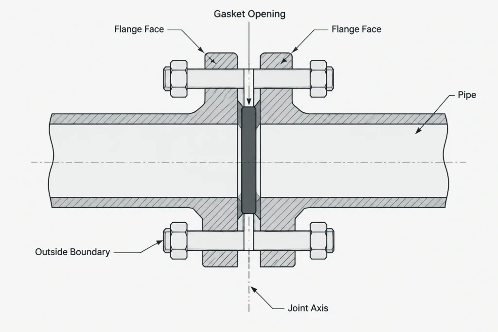 Piping Gaskets in CAD: How to Model, Specify, and Check Flanged-Joint Seals piping engineering illustration