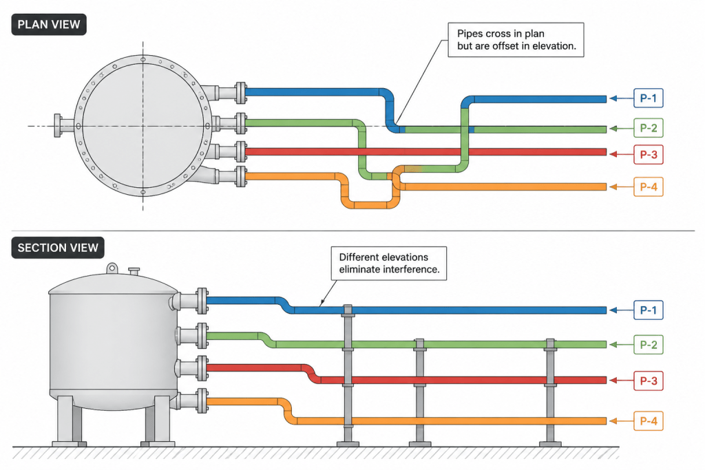 Piping General Arrangement Drawings: How to Read Plans, Sections, and Callouts engineering illustration