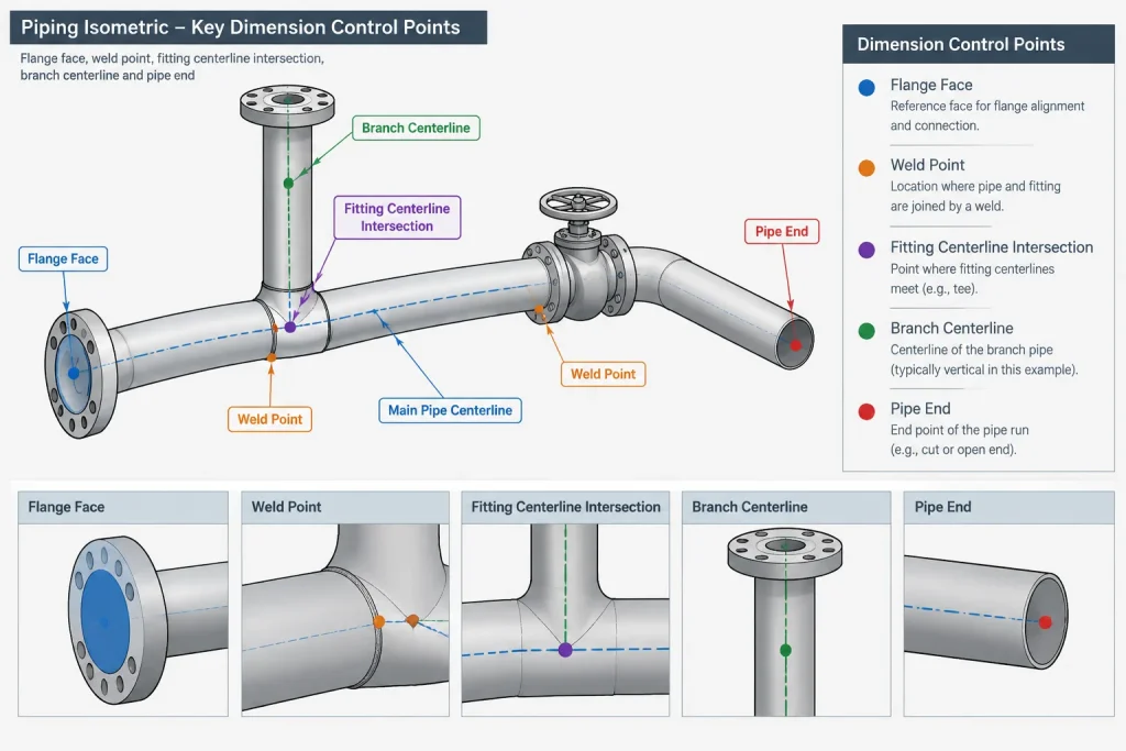 Piping Isometric Dimensioning: What to Control and What to Leave Derived piping engineering illustration